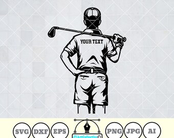 Personalized Golf Player SVG | Custom Name, Golf Club (Digital Files)