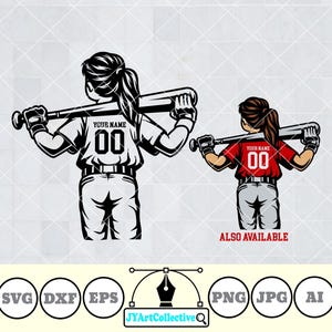 Personlig softbollspelare SVG | Clipart för lagtröjor (png, dxf, eps)