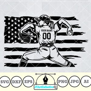 USA Softball Faspitch Pitcher Svg | Softball Pitcher Svg | Pitcher Svg | Softball Player Svg | Softball Team | Pitcher Png | Softball Shirt