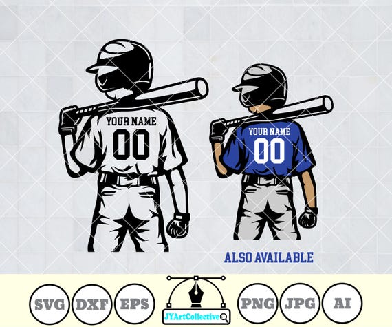 Baseball Player SVG | Layered Kid Design (png, dxf, eps)