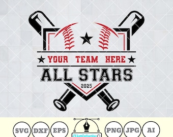 Baseball Allstars Svg | Baseball Template Svg | Allstars Game Svg | Allstars Template | Baseball Mom Svg | Allstars Svg | Baseball Shirt