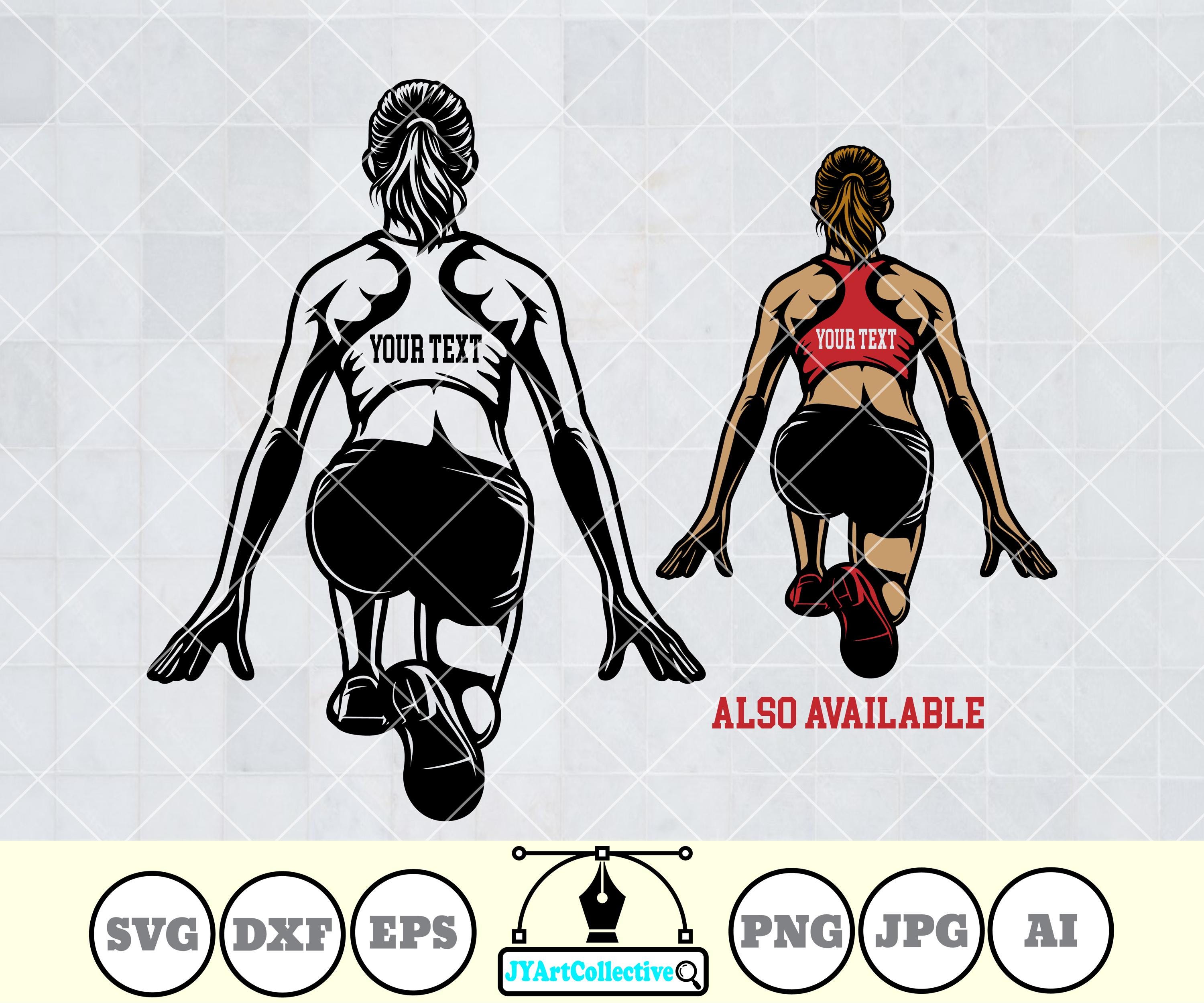 Female Sprinter Svg | Track and Field Clipart (png, Eps, Dxf) - Etsy