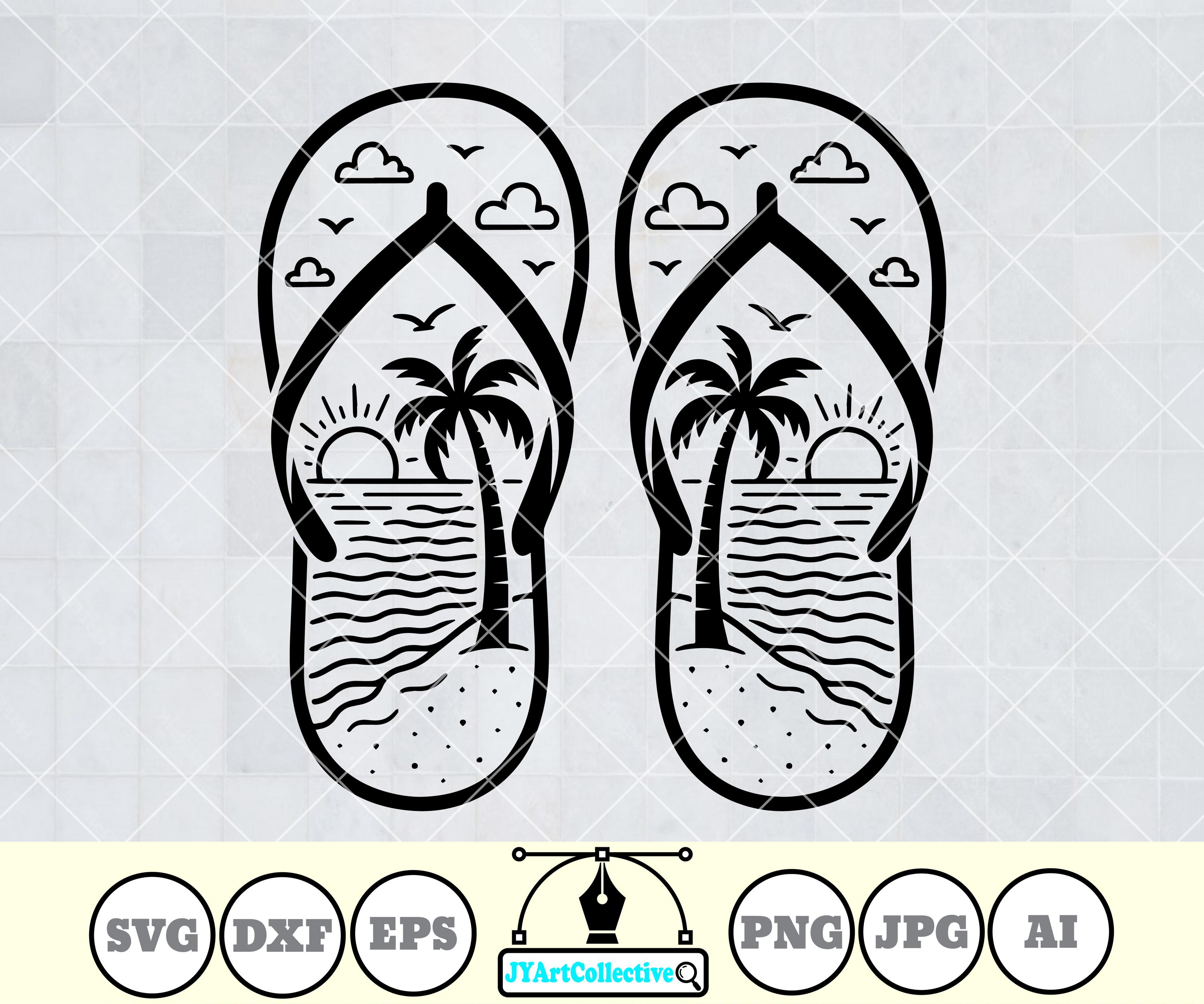Flip Flops Svg | Beach Scene Svg | Hello Summer Svg | Summer Season ...