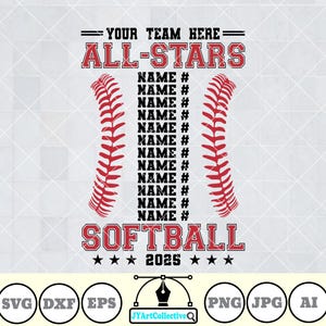 Softball Team Allstars Svg | All Stars Svg | Softball Team | Softball Template | All Star Softball Name | Softball Mom Svg | Softball Shirt