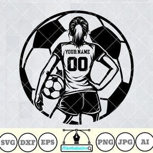 Soccer Player Svg | Personalized Name | Soccer Girl Svg | Soccer Mom Svg | Soccer Clipart | Football Png | Soccer Mom Shirt | Png Dxf Eps
