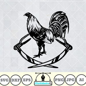 Fighter Rooster Svg | Cockfighting Svg | Rooster Svg | Cockfight Svg | Gaffer Blade Svg | Cockfighting Shirt | Rooster Clipart | Png Dxf Eps