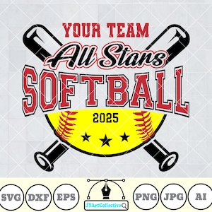 Softball Allstars Svg | Softball Template | All Stars Svg | Softball Team | All Star Softball Team | Softball Mom Svg | Softball Shirt | Png