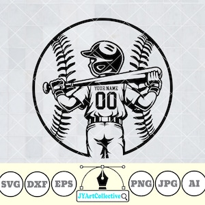 Personalized Name | Baseball Kid Svg | Baseball Svg | Baseball Player Svg | Baseball Team | Baseball Clipart | Baseball Shirt | Png Dxf Eps