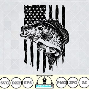 US Crappie Fish Svg | Crappie Fishing Svg | Crappie Svg | Crappie Clipart | Crappie Stencil | Crappie Cricut | Crappie Cut file | Shirt