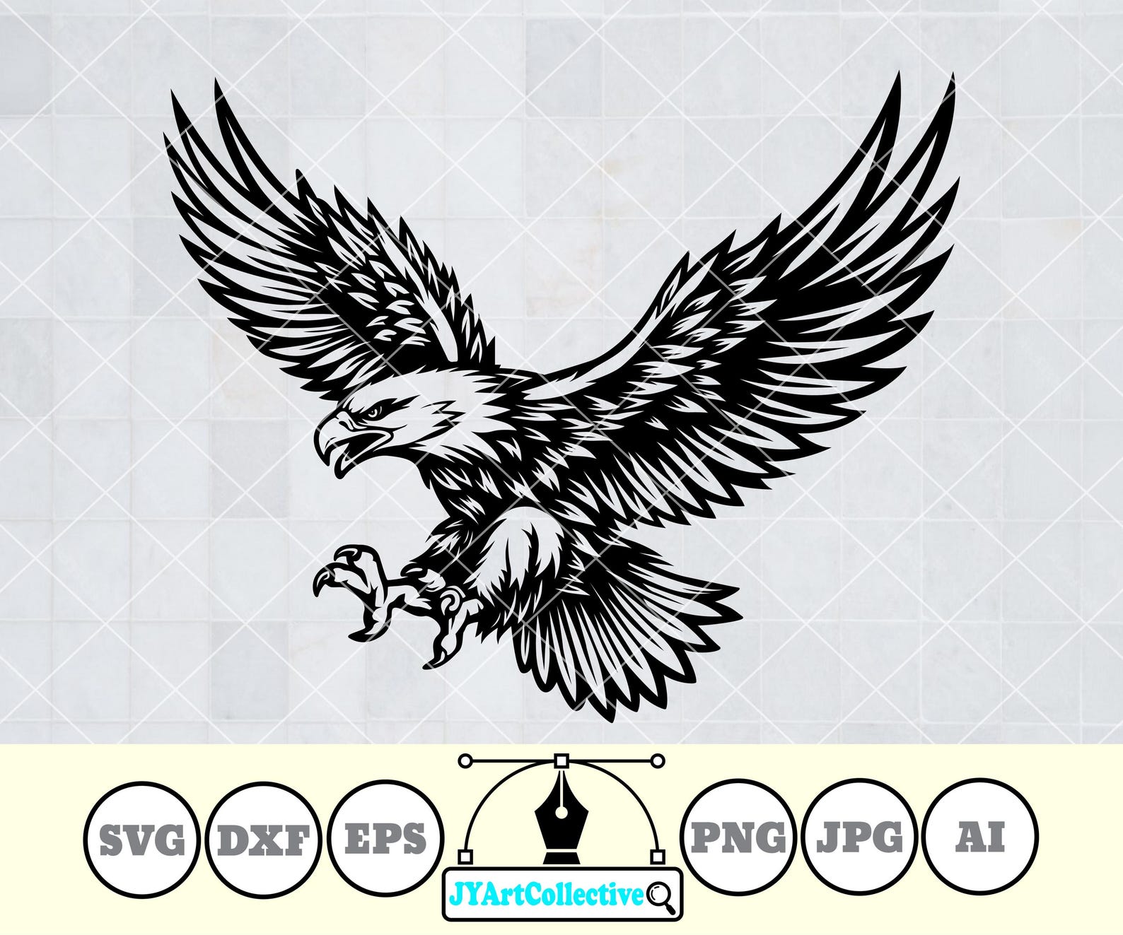 Flying Bald Eagle SVG | Patriotic American Eagle Clipart (digital Files ...