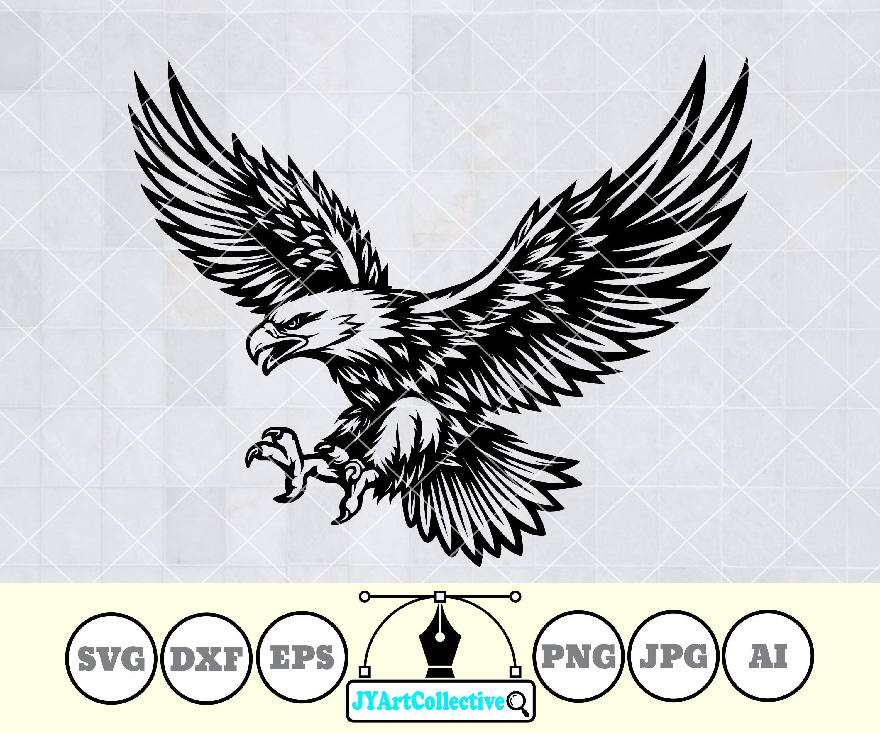 Flying Bald Eagle SVG | Patriotic American Eagle Clipart (digital Files ...