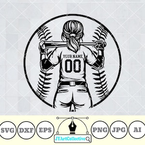 Personalized Name | Softball Svg | Softball Mom Svg | Softball Player Svg | Softball Team  | Softball Clipart | Softball Shirt | Png Dxf Eps