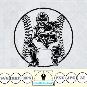 Softball Svg | Softball Catcher Svg | Catcher Svg | Softball Player Svg | Softball Team | Pitcher Clipart | Softball Shirt | Png Dxf Eps