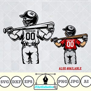 Baseball Kid Svg | Personalized Name | Baseball Svg | Baseball Player Svg | Baseball Team | Baseball Clipart | Baseball Shirt | Png Dxf Eps