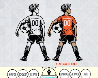 Personalized Soccer Boy svg | Player Clipart (png, dxf, eps)