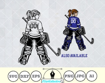 Goalie Girl SVG | Hockey Mom Cut File (png, dxf, eps)