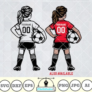 Soccer Kid Svg | Personalized Name | Soccer Girl Svg | Soccer Player Svg | Soccer Clipart | Football Png | Soccer Kid Shirt | Png Dxf Eps