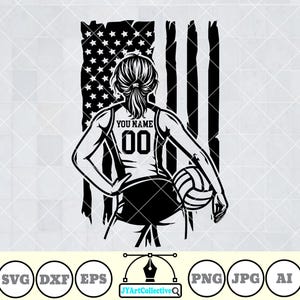 US Volleyball Girl Svg | Volleyball Mom Svg | Volleyball Player Svg | Volleyball Team | Volleyball Clipart | Volleyball Shirt | Png Dxf Eps
