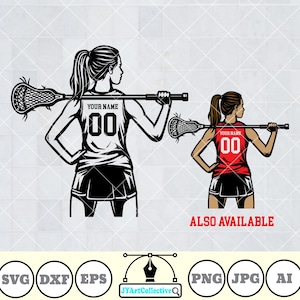 Weibliche Lacrosse zwart | Farbige Schicht | Lacrosse Spieler SVG | Lacrosse Name | Lacrosse Mama geschnitten Datei | Lax Schmuck | Lacrosse Clipart | Lacrosse-Hemd