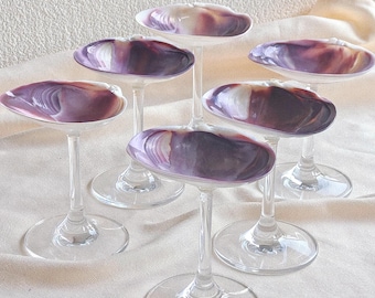 Personalized Seashell Martini Glasses - 2025 Trending Wedding Wine Glass Gifts - Wedding Seashell Wine Glasses - Beach Bridesmaids Gifts