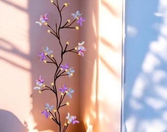 LED Willow Vine Light mit Schmetterlingen: USB Lichterkette