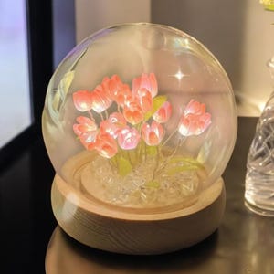 Handmade Tulip Night Light - DIY LED Bedside Lamp for Bedroom Decor & Gift Occasions