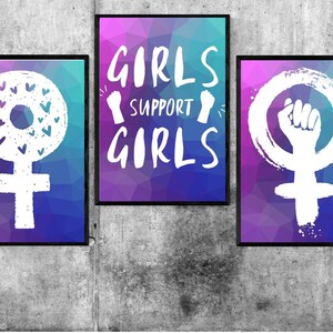 Girl Power Poster Bundle Feminism Wall Art DIN A3