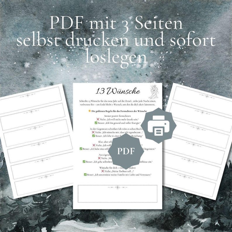 Wishes Ritual 13 Wishes Ritual – Rauhnächte Ritual as PDF Template | Wish Ritual to ...