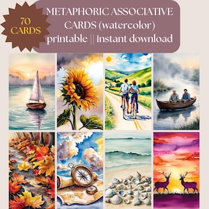 70 carte metaforiche di coaching / mazzo di carte per l'empowerment e la crescita digitale / 70 carte per lo sviluppo personale / carte di leadership stampabili