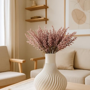 Modern White Decorative Vase 3D Printed Boho Scandinavian Home Decor for Dried Flowers Elegant Home Vase Bohem Vase  Minimalist Table Decor