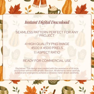 Pumpafält Seamless Mönster Bundle Höst Digitalt Papper Pack Höst Skörde Mönsterkollektion Mysigt Tryckt Tyg POD Design bild 6