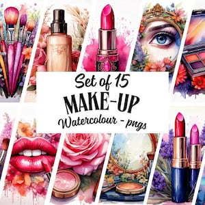15 Trucco acquerello PNG - 300 DPI