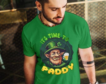 It's Time To Paddy Mens St. Patrick's Day Tee, Mens st patricks shirt, Funny St Paddys Shirt, Saint Paddy's Day gift, Funny Drinking Shirt