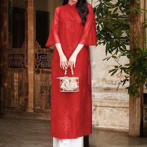 Áo Dài  Long Dress Vietnamese Traditional Dress ( Included pants)