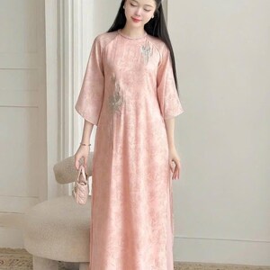 Áo Dài Tơ Thêu  Long Dress Vietnamese Traditional Dress ( Included pants)