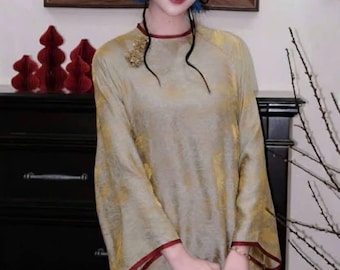 Ao Dai - Áo Dài Tơ Tencel- Doble Capa - Kèm Quần Lụa Tơ Tencel