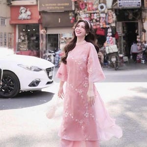 Áo Dài  Long Dress Vietnamese Traditional Dress ( Included pants)