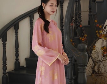 Silk Ao Dai- Áo Dài Lụa Liễu Châu - Quần lụa Tô Châu