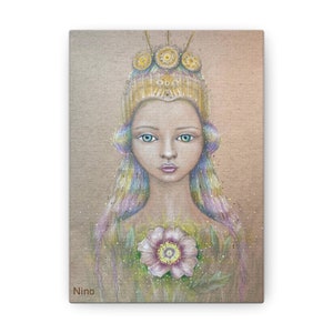 Impression d&#39;art fantastique fée du PRINTEMPS, décoration murale florale, art mural fantaisiste, décoration florale fantastique