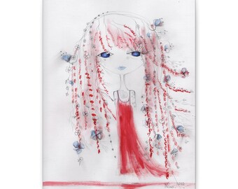 Flower Fairy Art Print | Botanical Canvas Gallery Wrap