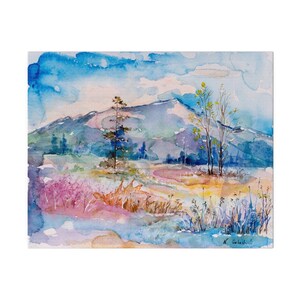 Mountain Wall Art Matte Canvas, Stretched 0.75&quot;, Gallery Home Decor