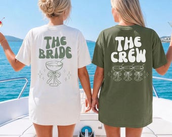 Hen party shirt with back print, hen party shirts, green hen party shirts, bride, team, bridal T-shirt, hen party for women, group shirt, wedding shirt