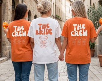 JGA T-Shirt, Junggesellenabschied Shirts, JGA Shirts orange, Bride, Team, Braut Shirt, JGA Frauen, Gruppenshirt, Hochzeit Shirt, Brautparty