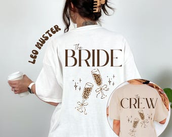 JGA Shirt, Junggesellenabschied Shirts, Team Bride, Braut Shirt , JGA Frauen, personalisierte Jga Shirts, Leo Muster, Leopard Damen, hinten