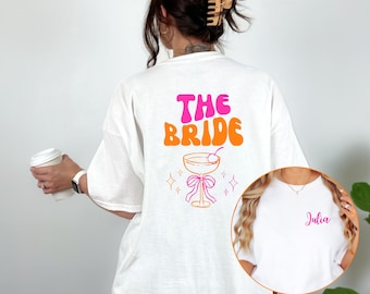 JGA T Shirt Personalisierbar, Junggesellinnenabschied Shirts,  Backprint, Team, Braut Shirt mit Name, JGA Frauen, Gruppen T Shirt, Hochzeit