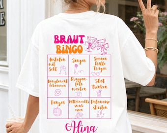 Personalized Hen Party Bingo Shirt for Women, Hen Party T-Shirt with Name, Bachelorette Party Shirt for Women, Bachelorette Party Shirt, Bride Bingo