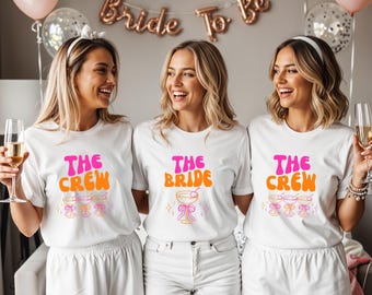 JGA Shirt, Junggesellenabschied Frau, JGA pink orange, Team Shirts, Braut Shirt, The Bride, JGA Frauen, Hochzeit, Accessoires, Geschenk Crew