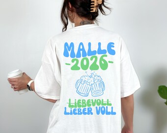 Malle Shirt, Backprint, Malle 2026, Malle Shirts, Malle T Shirt, personalisiert, Mallorca Shirts, Bier Shirt, Sauf T Shirt, Gruppenshirt