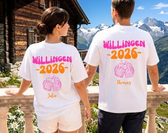 Willingen T-shirt, back print, Willingen 2026, team trip T-shirts, personalized, beer shirt, drinking T-shirt, group shirt, group trip