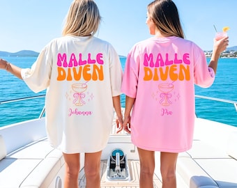 Mallorca Shirt, Mallorca Divas, personalized, Mallorca 2026, Mallorca T-shirt, Mallorca shirts back print, champagne shirt, group shirt, pink orange, name